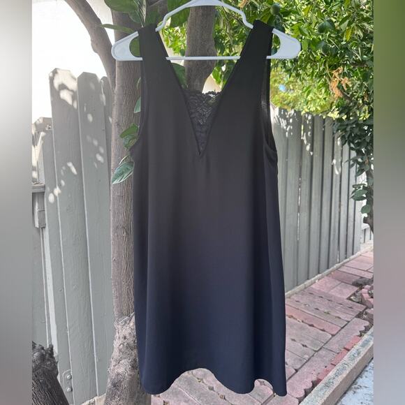 Tildon Black Sleeveless Mini Dress with Lace Detail Size S - Picture 1 of 5